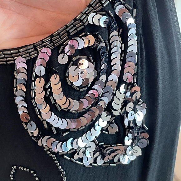 80s NiteLine Della Roufogali Sequin Cut Out Dress (M) main image 1